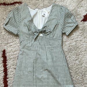 Honey Bell - green gingham mini dress - Size S